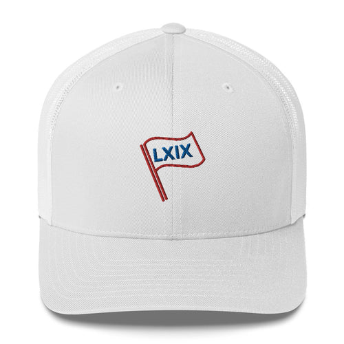 LXIX GOLF CLUB LXIX GOLF CLUB Red White and Blue Trucker Cap