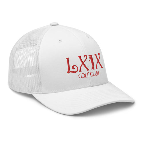 LXIX GOLF CLUB LXIX GOLF CLUB Curve Logo Trucker Cap - Red Logo