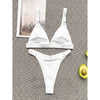 Rib Ring Linked High Cut Bikini Swimsuit