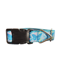Blue Butterflies Nylon Dog Collar
