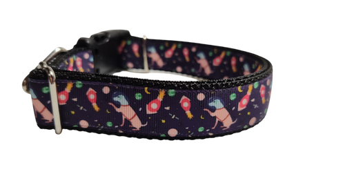 Space Dogs Nylon Dog Collar