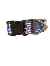 1.5" Wide K9 Police Dog Flag Nylon Dog Collar