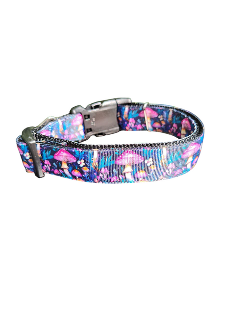Mushroom Forest Nylon Dog Collar