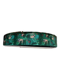 Green Sloth Nylon Dog Collar