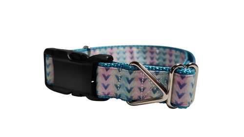 Pastel Tribal V Pattern Nylon Dog Collar