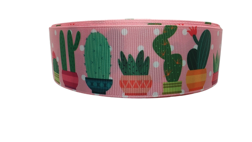 1.5" Wide Potted Cactus Nylon Dog Collar