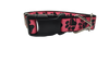 Black Glitter Paws On Pink Nylon Dog Collar