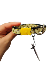 1/2" Yellow Bees Nylon Dog / Cat Collar