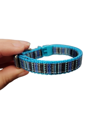 1/2" Blue Stripe Nylon Dog / Cat Collar