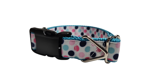 Polka Dots Pattern Nylon Dog Collar