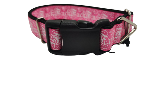 Fuck Pink Nylon Dog Collar