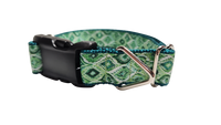 Moroccan Green Pattern Nylon Dog Collar