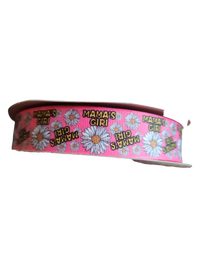 Mama's Girl Pink Flower Nylon Dog Collar