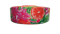 1.5" Wide Citrus and Flowers Nylon Dog Collar