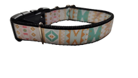 White and Gold Tribal Nylon Dog Collar