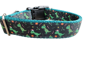 Christmas T Rex Tree Nylon Dog Collar