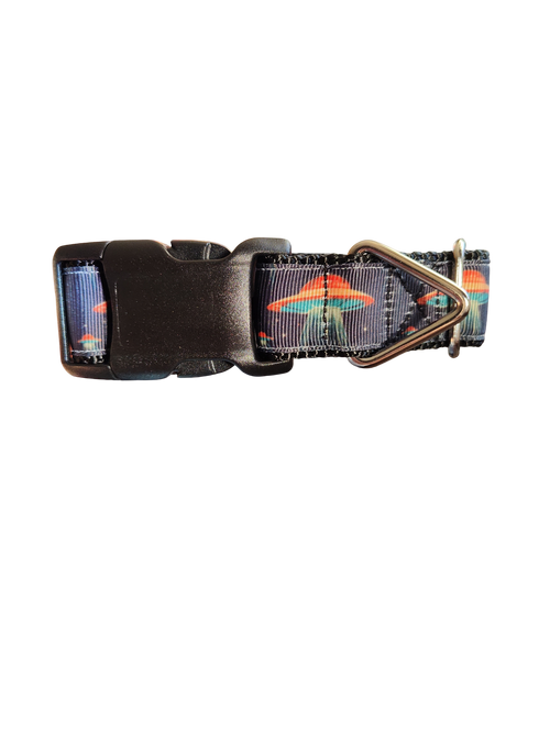 Orange UFO Nylon Dog Collar