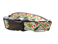Red and Green Christmas Trees Nylon Dog Collar