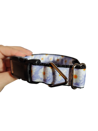 White Flowers Nylon Dog Collar