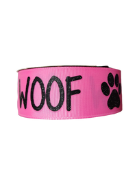 1.5" Wide Woof Nylon Dog Collar