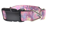 Pink Galaxy Moon and Stars Nylon Dog Collar
