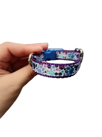 1/2" Purple Pawprints Nylon Dog / Cat Collar