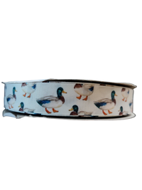 Ducks on White Nylon Dog Collar