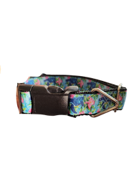 Sea Turtles and Flowers Nylon Dog Collar