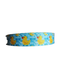 Bathtub Duckie (Blue) Nylon Dog Collar