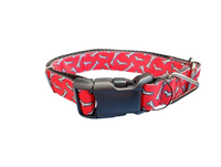 Bones Red Nylon Dog Collar