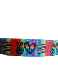 Peace Love Pride Nylon Dog Collar