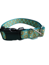 Green/Yellow Tribal Green Nylon Dog Collar MD, LG, XL, Leash