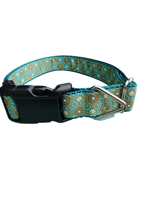 Green/Yellow Tribal Green Nylon Dog Collar MD, LG, XL, Leash