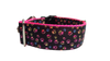 1.5" Wide Colorful Pawprints Nylon Dog Collar