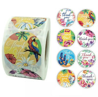 Thank You Stickers 1.5 inch 500 Count Per Roll Cactus Parrot Jungle Shipping Supplies Animal Theme