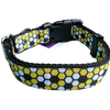 Beehive Black Nylon Dog Collar MD, LG, XL, Leash
