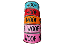 1.5" Wide Woof Nylon Dog Collar