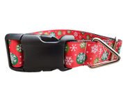 Snowflake Polka Dots Nylon Dog Collar
