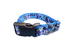 Blue Floral Nylon Dog Collar