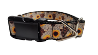 Cows and Sunflowers Western Nylon Dog Collar