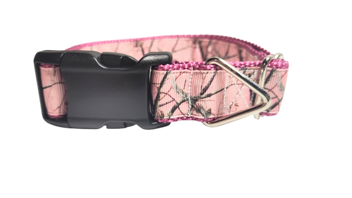 Pink Camo Nylon Dog Collar