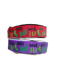 Dill With It Pickles Nylon Dog Collar