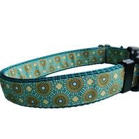 Green/Yellow Tribal Green Nylon Dog Collar MD, LG, XL, Leash