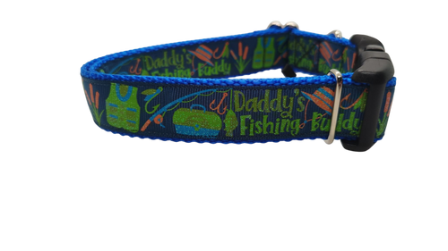 Daddy's Fishing Buddy Nylon Dog Collar