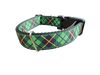 Green and Gold Plaid Nylon Dog Collar