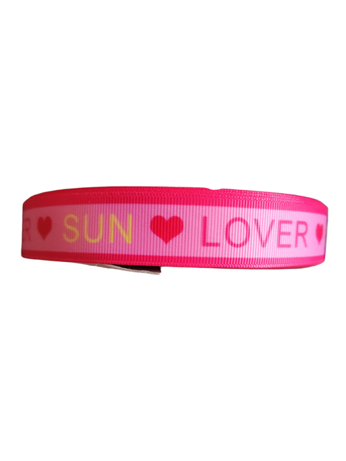Sun Lover Pink Nylon Dog Collar