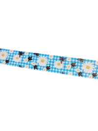 Daisy Bee Gingham Nylon Dog Collar