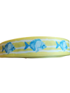 Fish On Yellow Stripes Nylon Dog Collar