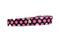 Pink Polka Dots Nylon Dog Collar