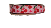 Pink Cherries Nylon Dog Collar